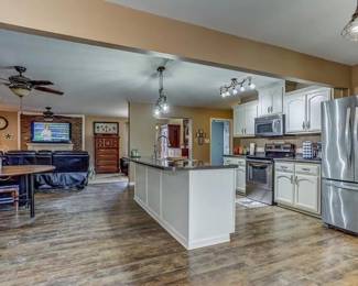 open kitchen/dining area