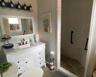 One of the bathrooms