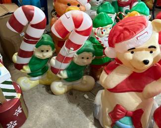Vintage elf with candy cane blowmolds