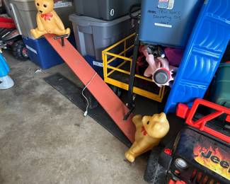 Blowmold teeter totter with Blowmold bears