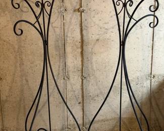 (2) Metal Scrollwork Lamp Holders