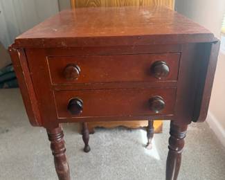 Antique Utley Farm Drop Leaf End Table