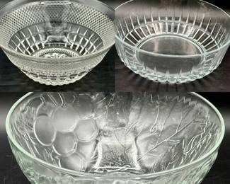 (3) Vintage Glass Serving Bowls