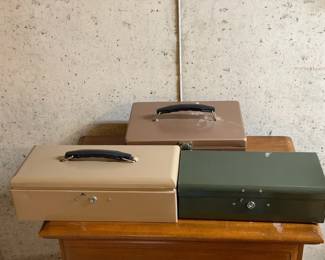 (3) Metal Storage Boxes With Keys