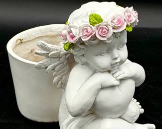 Cute Plastic Cherub Planter