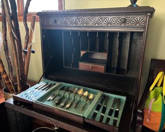 Secretary and silver plate set