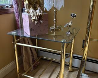 Brass side table and bedframe