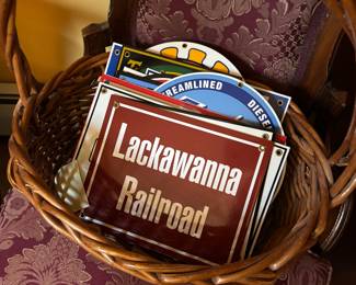 Replica train signs 