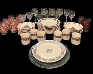 Vibrant Vintage Christmas Dinnerware  Holiday Glassware Collection