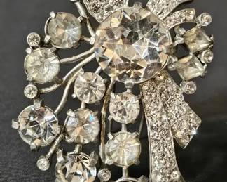  03 Vintage Eisenberg Original Floral Spray Fur Clip Brooch