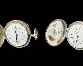 Antique Omega Grand Prix Paris 1900 Pocket Watch Duo  Silver