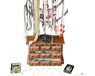 Vintage  Statement Costume Jewelry Collection  Celtic, Jade, Marcasite,  Musical Box