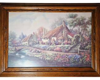 Vintage Framed Art Prints  Country Cottages, Landscapes  Floral Still Life