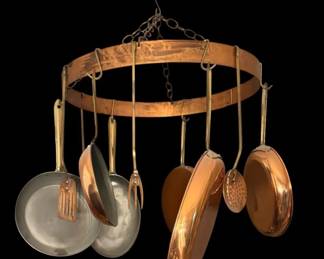 Vintage Copper Hanging Display Set Made In Portugal