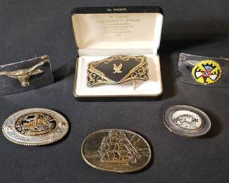 Collectible Belt Buckle Lot  Black Hills Gold, Heritage Mint  Western Motifs