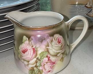 Antique RS Germany Hand Painted Floral Porcelain Creamer