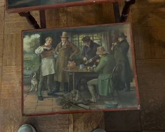 Vintage English Tavern Scene Nesting Tables