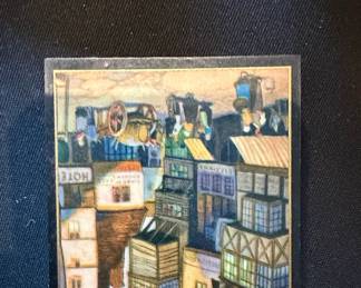 Vintage Dickensian Scene Miniature Print