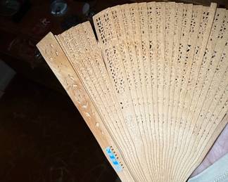 Vintage Sandalwood Folding Fan