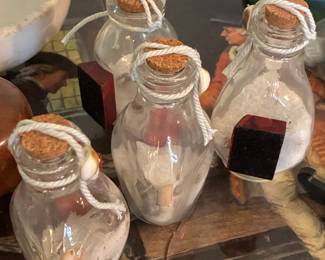 Decorative Nautical Sand and Shell Keepsake Bottles