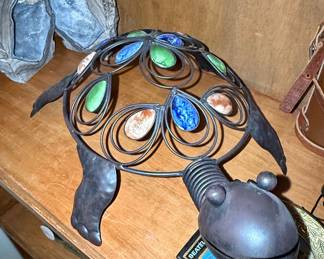 Metal and Glass Turtle Trivet