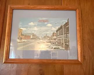 Vintage Sayre, Oklahoma Postcard in Wood Frame
