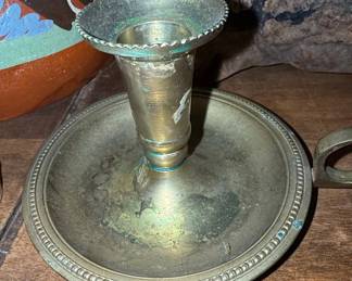 Vintage Brass Chamberstick Candlestick