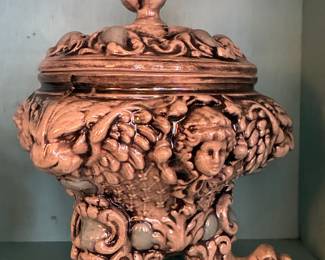Capodimonte Style Figural Covered Urn