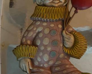 Vintage Sexton Metal Art Clown Wall Plaque