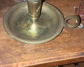 Vintage Solid Brass Chamberstick Candlestick