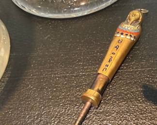 Antique Egyptian Revival Sarcophagus Mechanical Pencil Pendant