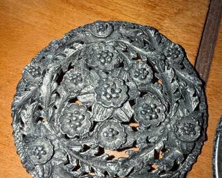 Vintage Floral Repoussé Brooch