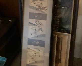 Vintage Japanese Figural Scroll Print
