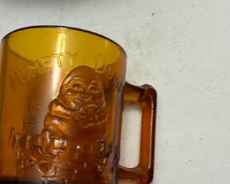 Tiara Indiana Glass Amber Humpty Dumpty Mug