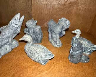 Vintage Cast Concrete Animal Garden Statuary Collection
