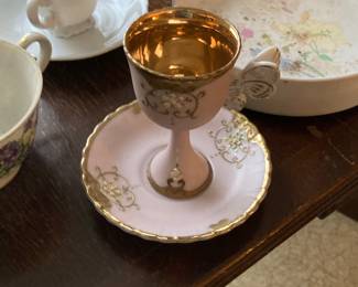 Ardalt Pink Victorian Cameo Teacup and Saucer Set