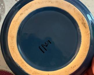 Pfaltzgraff Stoneware Blue Deep Dish Pie Pan Plate Ovenware Ribbed 10 1/2"