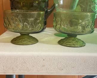 Anchor Hocking 'Lido Milano' Avocado Green Sherbet Cups