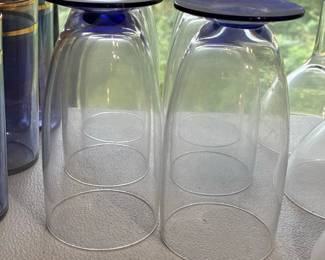 Weston Louie Cobalt Blue Juice Glasses