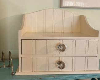 Vintage Cottage Style Two-Drawer Desktop Organizer