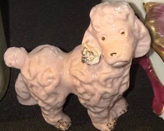 Mid-Century Pink Spaghetti Poodle Figurine