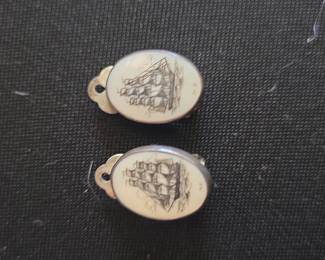 Vintage Scrimshaw Jewelry Set
