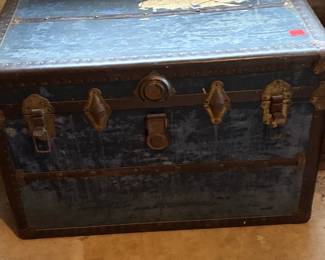 Vintage Vulcanized Fiber Steamer Trunk