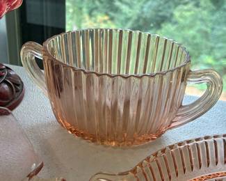 Pink Depression Glass Queen Mary Sugar Bowl
