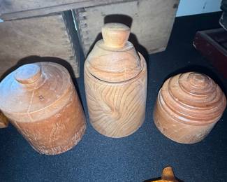 Wood Lidded Jars (Set of 3)