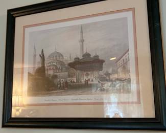Istanbul, Fountain of Ahmed III, Hagia Sophia and Topkapi Palace Print by William Henry Bartlett