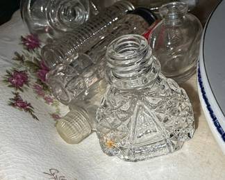Vintage Cut Glass Salt and Pepper Shakers