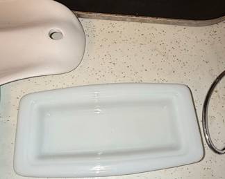 Pyrex Milk Glass Butter Dish Base