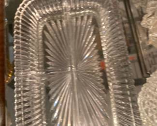 Vintage Pressed Glass Starburst Relish Tray