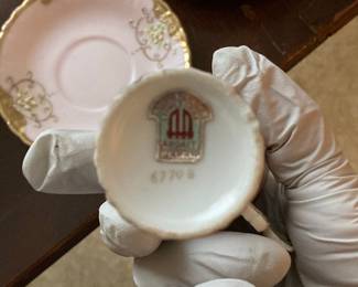 Ardalt Pink Victorian Cameo Teacup and Saucer Set